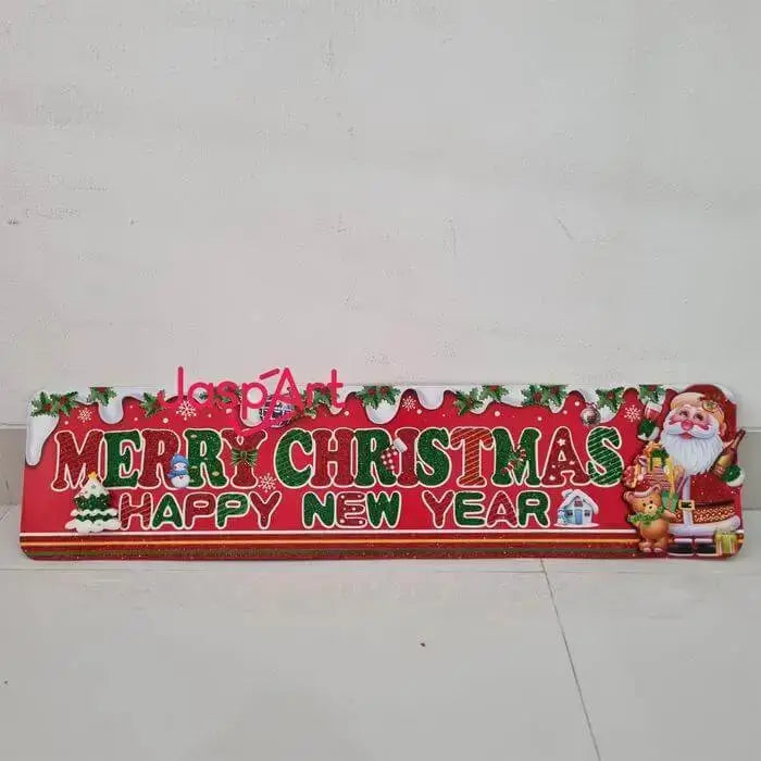 Christmas Holiday Banner – “Merry Christmas & Happy New Year” Festive Hanging Decoration