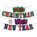 Christmas Holiday Banner – “Merry Christmas & Happy New Year” Festive Hanging Decoration