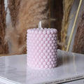 Decorative Bubble Texture  Candle  – Light Pink Modern Home Décor Accent