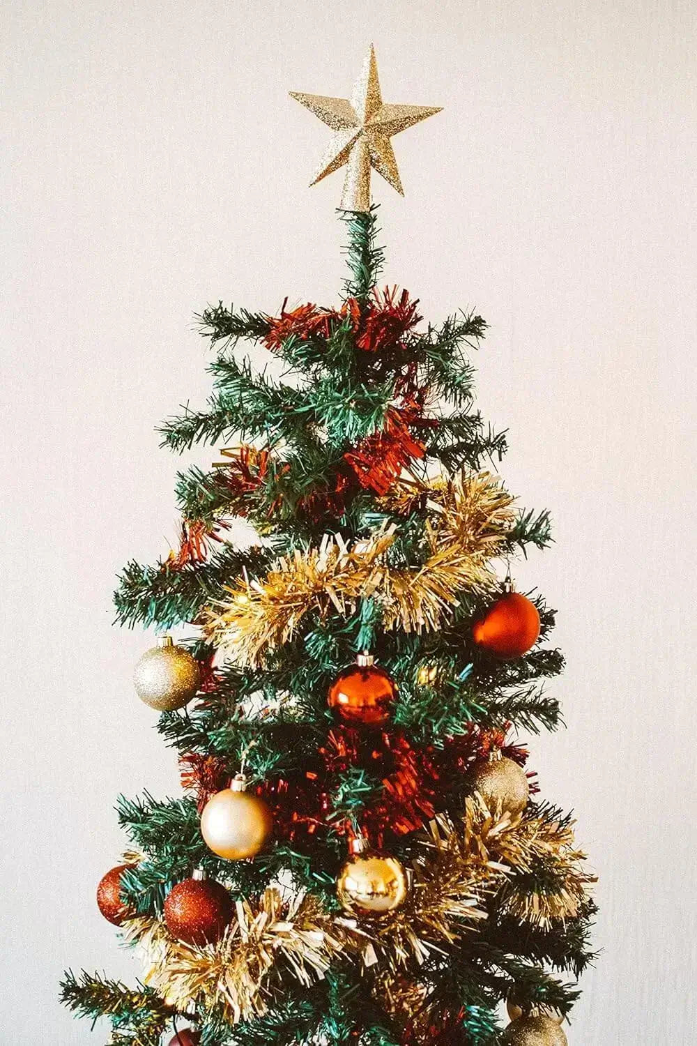Large Golden Christmas Ball Ornaments – 6 Piece Holiday Decoration Set (Shiny, Matte & Glitter Finish)