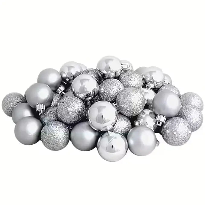 Small Golden / Silver / Red Christmas Ball Ornaments – 12 Piece Holiday Decoration Sets (Glossy, Matte & Glitter Finish)