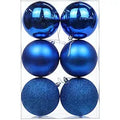 XL Blue / Red / Golden / Silver Christmas Ball Ornaments – 6 Piece Holiday Decoration Sets (Glossy, Matte & Glitter Finish)