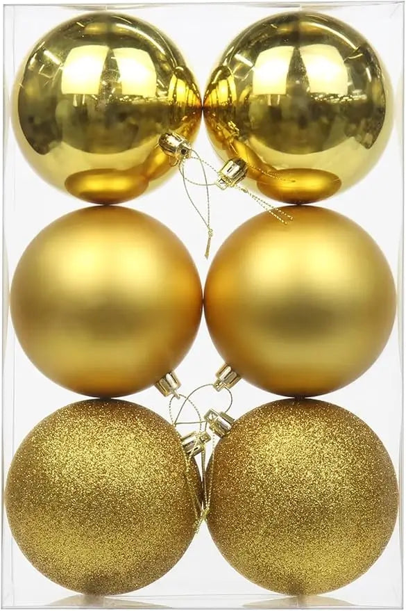 XL Blue / Red / Golden / Silver Christmas Ball Ornaments – 6 Piece Holiday Decoration Sets (Glossy, Matte & Glitter Finish)