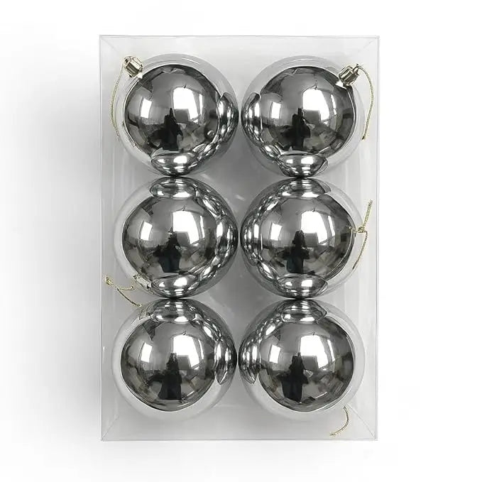 XL Blue / Red / Golden / Silver Christmas Ball Ornaments – 6 Piece Holiday Decoration Sets (Glossy, Matte & Glitter Finish)