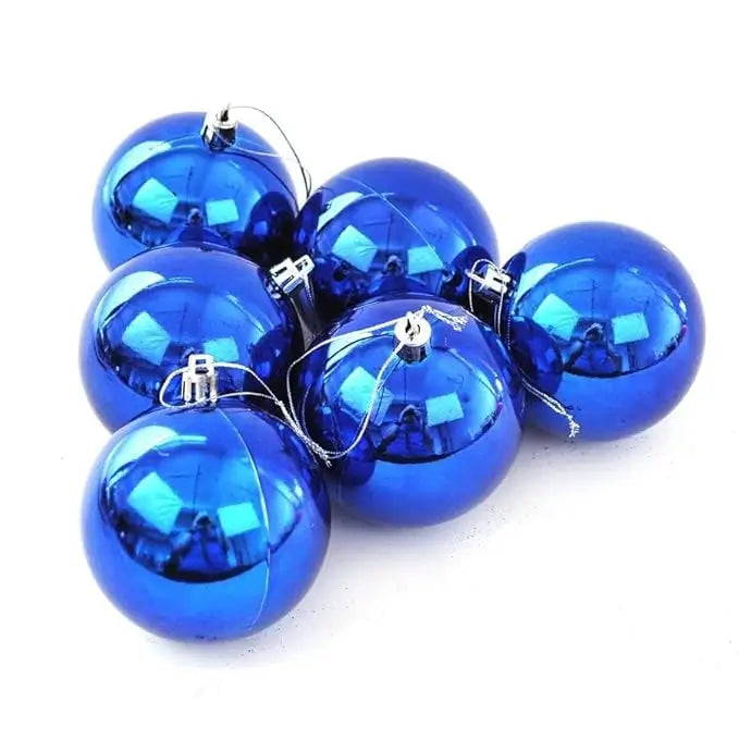 XL Blue / Red / Golden / Silver Christmas Ball Ornaments – 6 Piece Holiday Decoration Sets (Glossy, Matte & Glitter Finish)