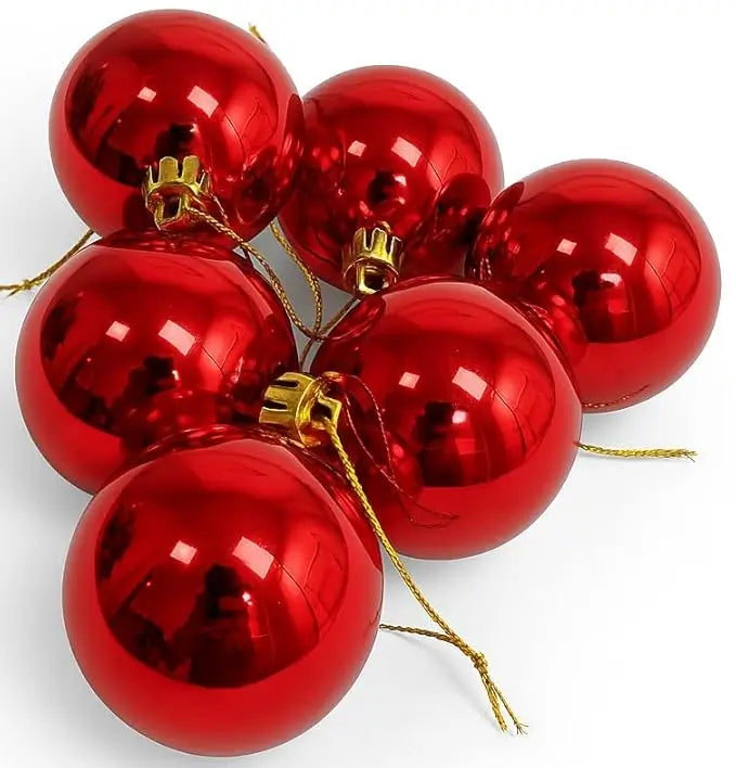XL Blue / Red / Golden / Silver Christmas Ball Ornaments – 6 Piece Holiday Decoration Sets (Glossy, Matte & Glitter Finish)