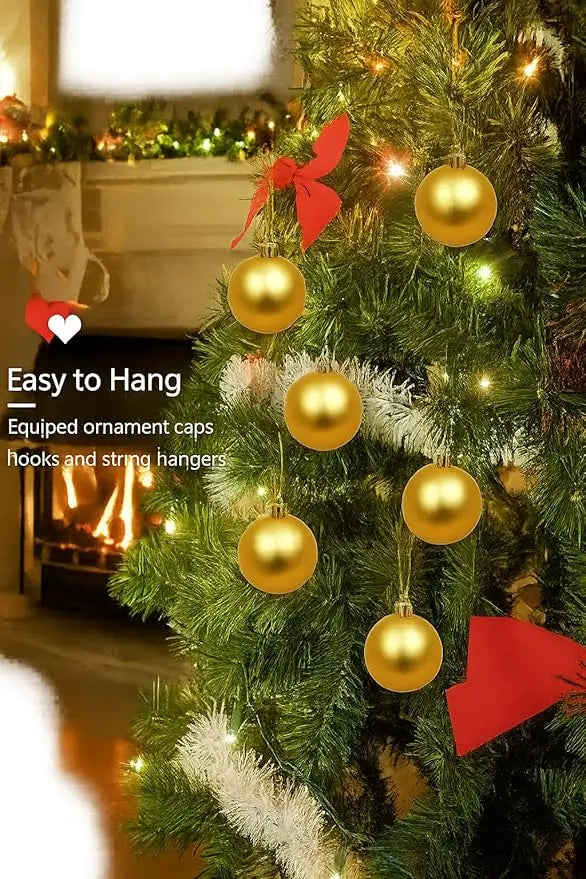 XL Blue / Red / Golden / Silver Christmas Ball Ornaments – 6 Piece Holiday Decoration Sets (Glossy, Matte & Glitter Finish)