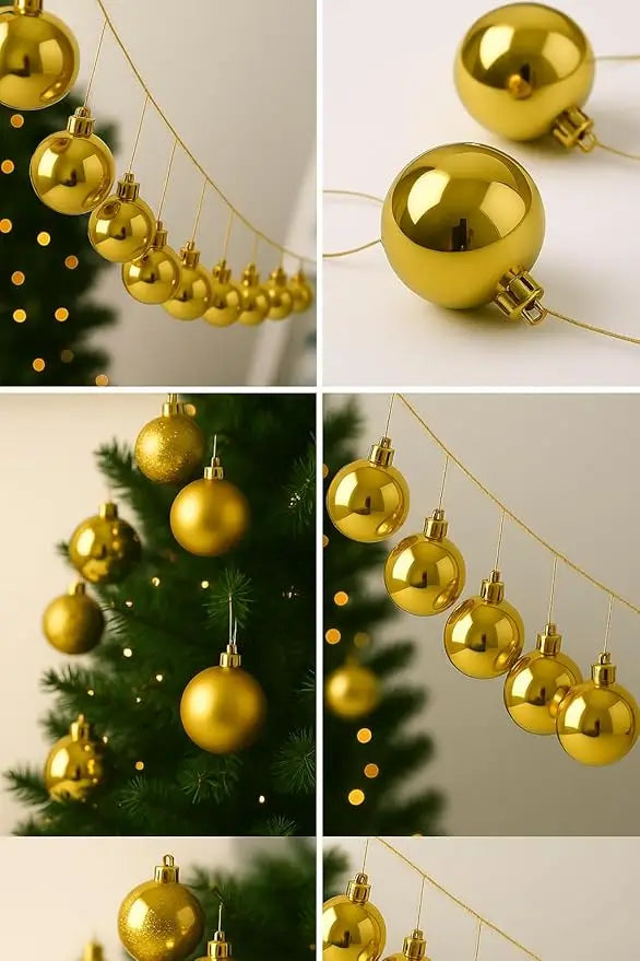 XL Blue / Red / Golden / Silver Christmas Ball Ornaments – 6 Piece Holiday Decoration Sets (Glossy, Matte & Glitter Finish)