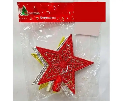 3 Pcs Star Tree Top Ornaments – 10 cm Multi‑Layered Christmas Decoration Set