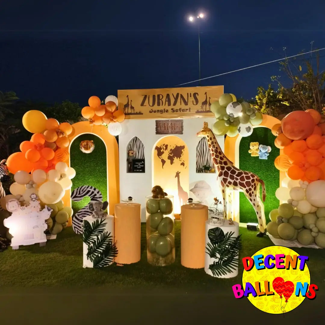 Jungle Safari Balloon Decor Karachi – Adventurous & Vibrant Party Setup