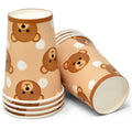 Teddy Bear Paper Cups – 10 Piece Disposable Party Supply Set