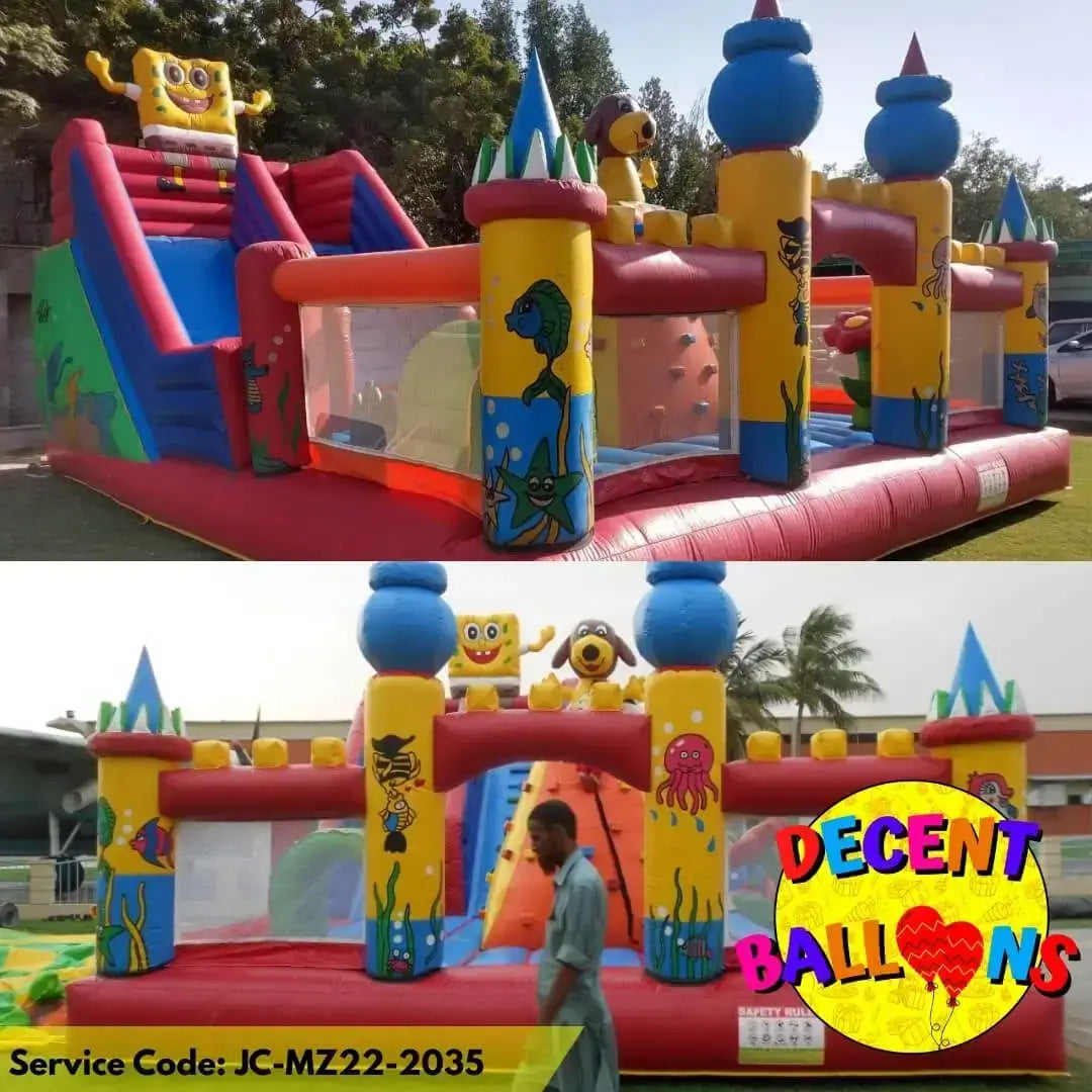 SpongeBob Inflatable Bounce House – Kids Party Jumping Castle with Slide