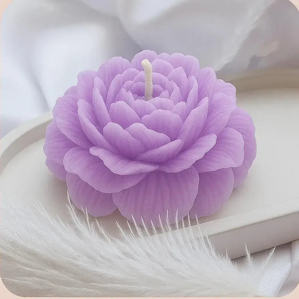 Single Peony Flower Candle – Elegant Decorative Design