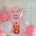 Bobo Balloon Gift Basket –  Happy Birthday Transparent Balloon Arrangement with Chocolates & Plush