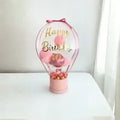 Bobo Balloon Basket – Happy Birthday Transparent Balloon Arrangement with Chocolates & Decorative Base