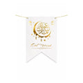 Eid Mubarak Hanging Banner – White & Gold Festive Decoration