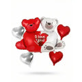 Valentine Day Teddy Bear Balloon Set – 2 Bears & Heart Balloons