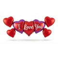 Valentine Day Heart Balloon Set – 7 Pcs “I Love You” Décor