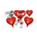 Valentine Balloons Set – 6 Pcs “Love & Wine Glasses” Décor