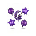 Ramadan Kareem Purple Foil Balloons Set 5 pcs