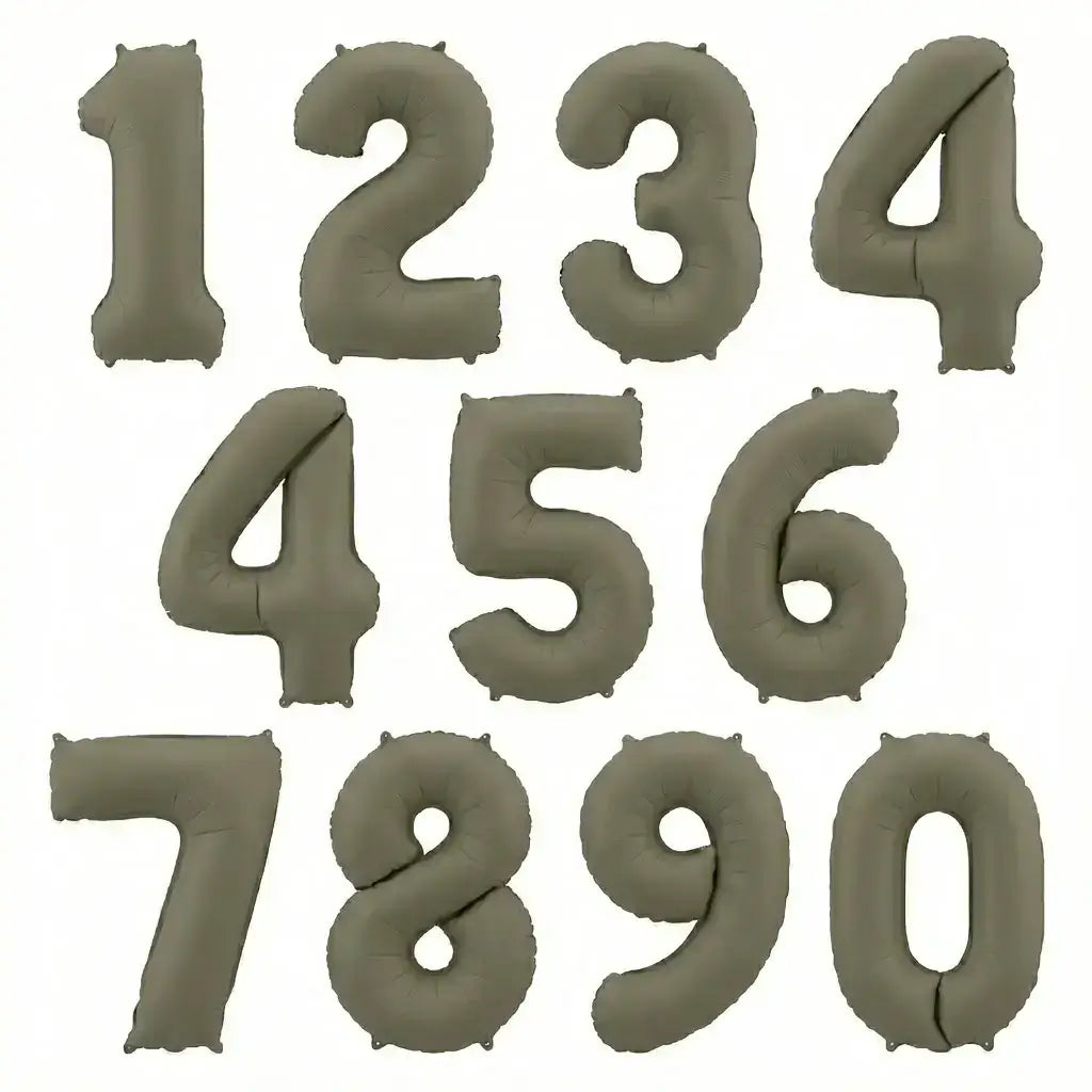 Premium Matte & Pastel Number Foil Balloons (0-9) - Various Colors