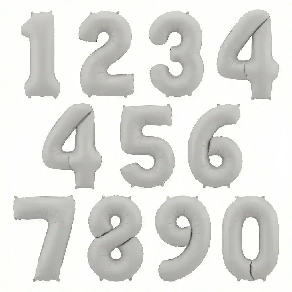 Premium Matte & Pastel Number Foil Balloons (0-9) - Various Colors