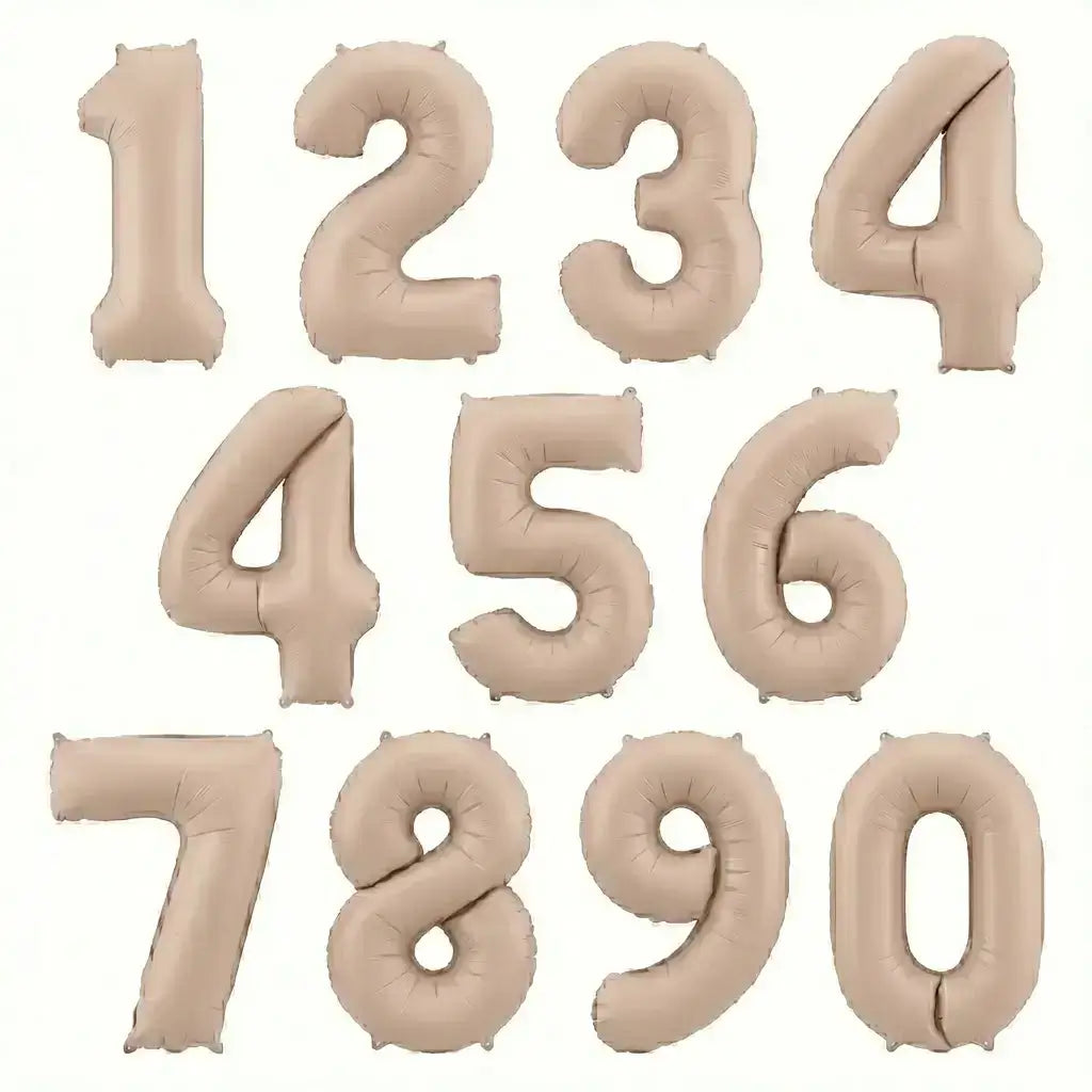 Premium Matte & Pastel Number Foil Balloons (0-9) - Various Colors