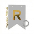 Elegant Gold Foil "Ramadan Mubarak" Bunting Banner - White & Grey