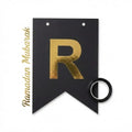 Elegant Black & Gold Foil "Ramadan Mubarak" Bunting Banner