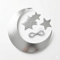 Silver Crescent Moon & Stars with Hanging Cord - Ramadan Mubarak Décor Set