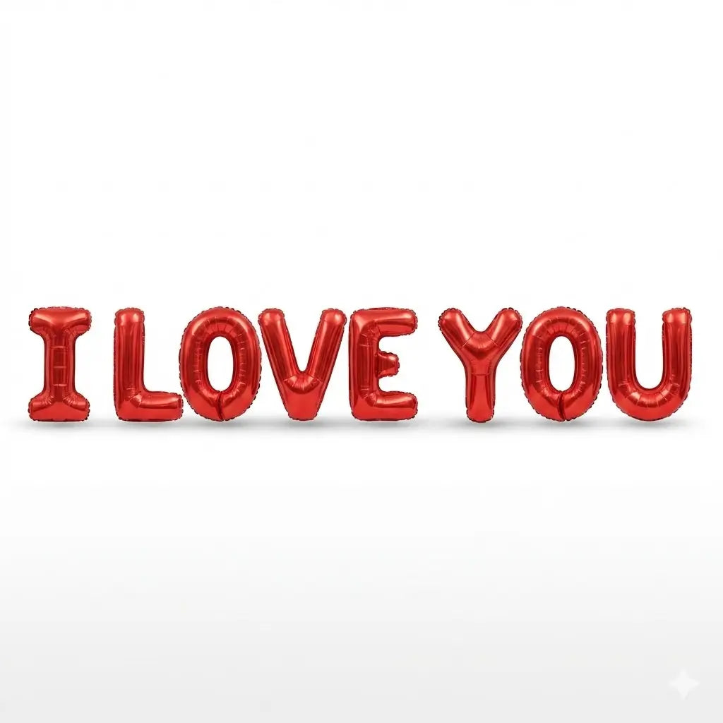 Red Balloon Letters – “I LOVE YOU”