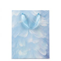 Pastel Blue Gift Bag – Feather Design with Ribbon Handles
