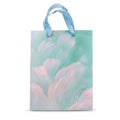 Pastel Teal Gift Bag – Feather Design with Ribbon Handles