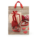 Love Gift Bag – Red Heart Box Design with Ribbon Handles